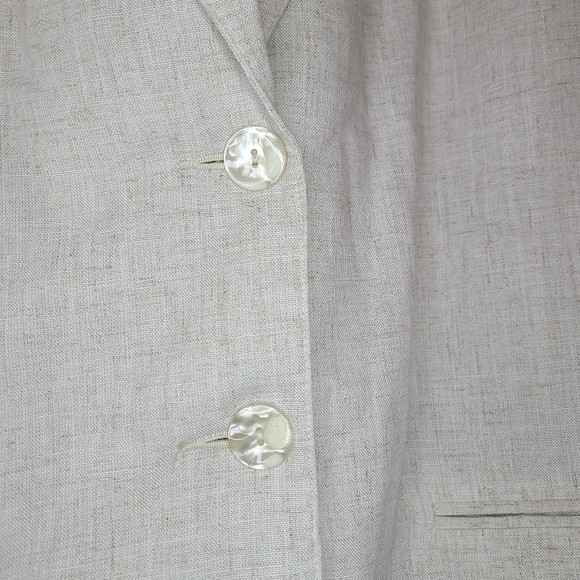 Sag Harbor cream linen Jacket - Picture 4 of 7